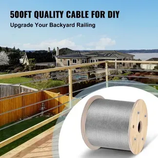 VEVOR 316 Edelstahl Kabel Drahtseil 1×19 150 M, Stahlseil Seil Draht Stahl Mindestbruchkraft 8,3 KN, Edelstahl-Drahtseil-Kabel Rostfrei Zugfestigkeit 1570 MPa für Leichtindustrie Brücken usw. VEVOR 316 Edelstahl Kabel Drahtseil 1×19 150 M, Stahlseil Seil Draht Stahl Mindestbruchkraft 8,3 KN, Edelstahl-Drahtseil-Kabel Rostfrei Zugfestigkeit 1570 MPa für Leichtindustrie Brücken usw.