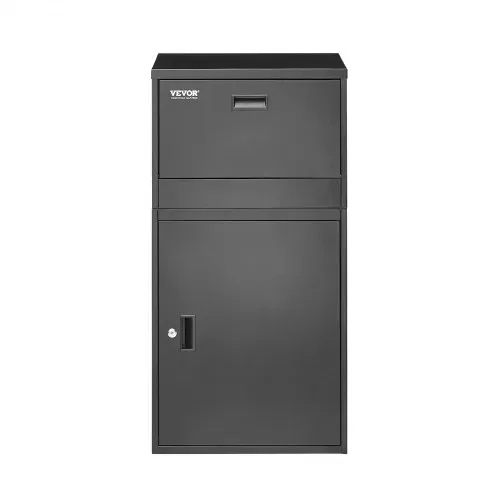 VEVOR Paketbriefkasten 500x398x980mm, Paketkasten mit Schloss, Paketbriefbox aus verzinktem Stahl mit Diebstahlschutz-Design, Packstation für Zuhause und das Büro, Schwarz – Bild 10