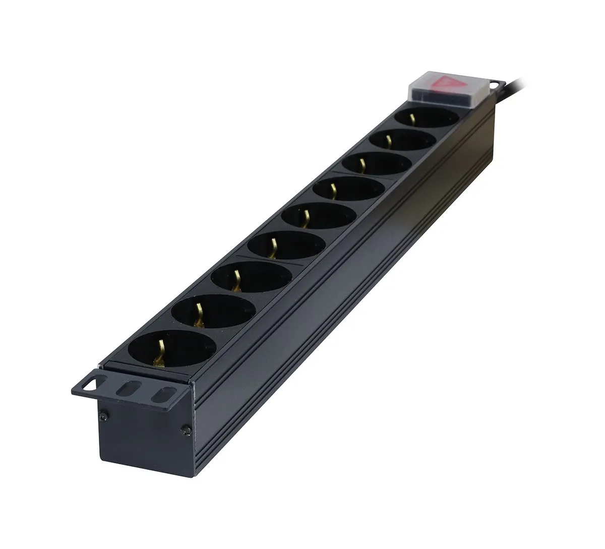 ALLNET 19"zbh. Steckdosenleiste, 9xDosen(CEE7)->Stecker(CEE7), Schalter, Schwarz, Synergy 21 – Bild 3