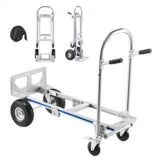 VEVOR 2-in-1-Sackkarre 454 kg, Transportkarre im 4-Rad-Modus, Umwandelbarer Plattformwagen mit Rutschfestem Griff, Tragbarer Handwagen Transportwagen, Trolley für Umzüge, Büro, Lager, Supermarkt VEVOR 2-in-1-Sackkarre 454 kg, Transportkarre im 4-Rad-Modus, Umwandelbarer Plattformwagen mit Rutschfestem Griff, Tragbarer Handwagen Transportwagen, Trolley für Umzüge, Büro, Lager, Supermarkt