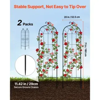 VEVOR Rankgitter, 180×52,5 cm 2er-Pack, Metall Rankhilfe mit Pulverbeschichteter Oberfläche & Verriegelungsmechanismus, Kletterhilfe, Garten Spalier, Pflanzengitter für Blumen, Gemüse & Rosen VEVOR Rankgitter, 180×52,5 cm 2er-Pack, Metall Rankhilfe mit Pulverbeschichteter Oberfläche & Verriegelungsmechanismus, Kletterhilfe, Garten Spalier, Pflanzengitter für Blumen, Gemüse & Rosen
