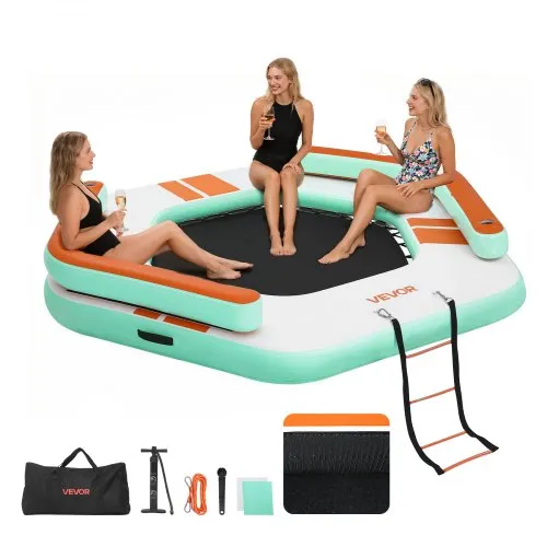 VEVOR Aufblasbares Schwimmdock, 2,6×2,6 m, Schwimmplattform mit Rutschfester Oberfläche, Tragetasche & Abnehmbarer Leiter, Schwimmende Insel, Wasserplattform für Pool, Strand & Meer, Blau VEVOR Aufblasbares Schwimmdock, 2,6×2,6 m, Schwimmplattform mit Rutschfester Oberfläche, Tragetasche & Abnehmbarer Leiter, Schwimmende Insel, Wasserplattform für Pool, Strand & Meer, Blau