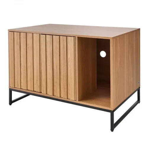 VEVOR Katzenschrank, 800x510x568 mm, Katzentoilette mit Kratzpad & Stauraum, Katzenklo Schrank, Katzenhaus, passend für die meisten Katzentoiletten, für Schlafzimmer & Wohnzimmer – Bild 8