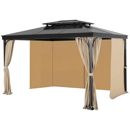 VEVOR Pavillonvorhang, 2840x2840x2040 mm, 4-teilige Seitenwand-Pavillon-Sichtschutzvorhänge mit Reißverschlüssen, Sonnenschutzvorhänge als Ersatz für Terrassenüberdachung, NUR Vorhänge, Khaki VEVOR Pavillonvorhang, 2840x2840x2040 mm, 4-teilige Seitenwand-Pavillon-Sichtschutzvorhänge mit Reißverschlüssen, Sonnenschutzvorhänge als Ersatz für Terrassenüberdachung, NUR Vorhänge, Khaki