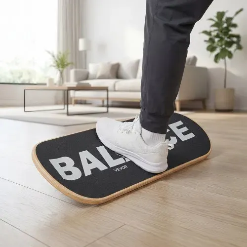 VEVOR Balance Board für Erwachsene (70 cm), Wackelbrett bis 200 kg Belastbar, Balance-Trainingsgerät mit 3-stufigem Bodenabstand und Rutschfester Oberfläche für Core-Training Stehpultübungen Yoga – Bild 7