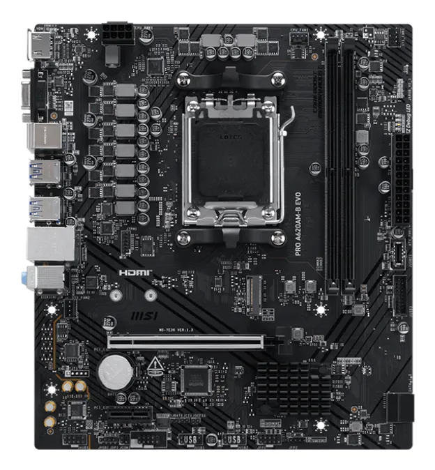 MSI PRO A620AM-B EVO Motherboard AMD A620A Sockel AM5 ATX MSI PRO A620AM-B EVO Motherboard AMD A620A Sockel AM5 ATX