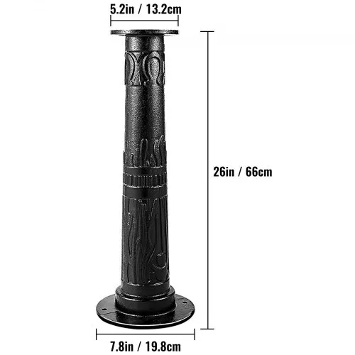 VEVOR Pumpenständer Schwengelpumpe Gusseisen Handschwengelpumpe Pumpenständer 23,7x 23,7x66cm Gartenpumpe Ständer mit Sprühfarbe beschichtet Handpumpe Ständer 8mm Dicke Schwarz für Garten Teich Hof – Bild 7