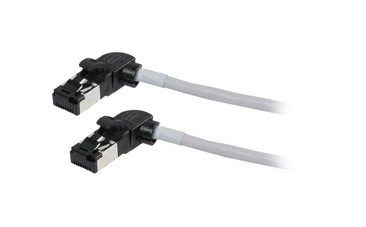 Patchkabel RJ45, CAT6A 500Mhz, 5m, grau, S/FTP, slimline rund d=4,5mm, TPE/LSZH(Superflex), AWG28, mit CAT7 Rohk., drehbarer Stecker, Synergy21 – Bild 3
