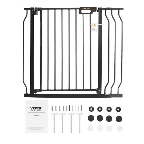 VEVOR Türschutzgitter, Absperrgitter Treppengitter, 749–990mm Breitenbereich Kindergitter, Haustiergitter, Treppenschutzgitter, Beidseitig Schwenkbare 762mm Höhe, Schwarze Babygitter ohne Bohren – Bild 8
