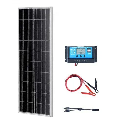 VEVOR 100W Solarpanel Kit 12V monokristallinen Solarmodul plus Laderegler 8,33A Solaranlage Umwandlungsrate von 23 % Kompatibel mit AGM-, GEL-, FLD-, LI-Batterien Ideal für Wohnmobile Yachten Zuhause – Bild 8