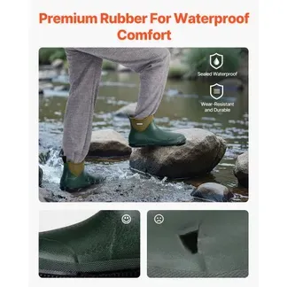 VEVOR Deckstiefel, Angelregenstiefel, rutschfeste Gummistiefel mit Knöchelriemen, isolierte Schlammstiefel, Neopren-Gummi, ideal zum Wandern, Angeln, Jagen oder für die Gartenarbeit, Größe 10 US VEVOR Deckstiefel, Angelregenstiefel, rutschfeste Gummistiefel mit Knöchelriemen, isolierte Schlammstiefel, Neopren-Gummi, ideal zum Wandern, Angeln, Jagen oder für die Gartenarbeit, Größe 10 US