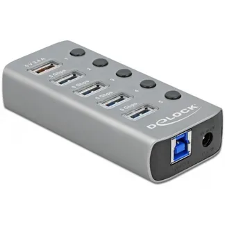 USB 3.2 Gen 1 Hub mit 4 Ports + 1 Schnellladeport, USB-Hub USB 3.2 Gen 1 Hub mit 4 Ports + 1 Schnellladeport, USB-Hub