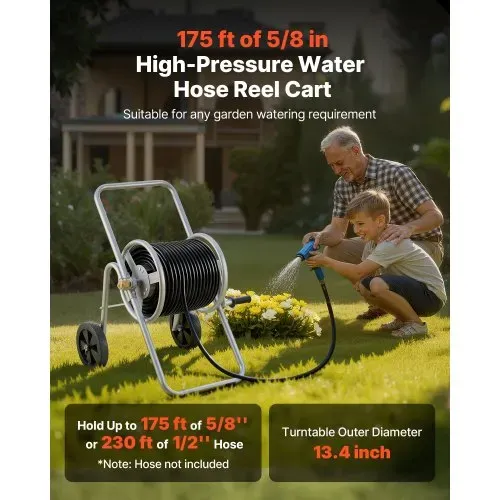 VEVOR Schlauchtrommelwagen, fasst bis zu 1,5 cm x 53 m-Schlauch (Schlauch nicht im Lieferumfang enthalten), Gartenschlauchwagen, mobile Werkzeuge mit Rädern, Außenbepflanzung für Garten, Hof, Rasen VEVOR Schlauchtrommelwagen, fasst bis zu 1,5 cm x 53 m-Schlauch (Schlauch nicht im Lieferumfang enthalten), Gartenschlauchwagen, mobile Werkzeuge mit Rädern, Außenbepflanzung für Garten, Hof, Rasen