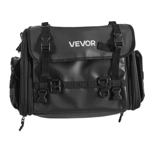 VEVOR Motorrad Hecktasche Rücksitztasche (40-60 L) mit wasserfester Regenabdeckung, Motorrad-Gepäckaufbewahrung, Gepäckträgertasche mit Schultergurt & elastischer Kordel, Motorradgepäck Schwarz – Bild 8