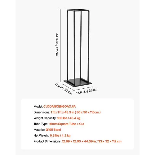 VEVOR Kaminholzregal, 330 x 320 x 1120 mm, Brennholzregal für den Innenbereich, 45,4 kg Tragkraft, hohes Holzlagerregal, Feuerholzregal aus pulverbeschichtetem Stahl, für Kamin, Feuerstelle – Bild 6