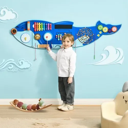VEVOR Orca Aktivitätswand, Busy Board Panels, 12 Spiele, Montessori Sensory Wall Spielzeug für Kinder von 3–12 Jahren, Lernaktivitätszentrum, ideal für Spielzimmer, Kindergarten, Klassenzimmer – Bild 7