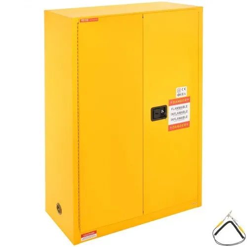 VEVOR Sicherheitsschrank für brennbare Flüssigkeiten, 170 L, Lagerschrank für brennbare Flüssigkeiten aus kaltgewalztem Stahl, 42,9 x 18,1 x 165,61cm, explosionsgeschützt, mit 2 verstellbaren Regale – Bild 8