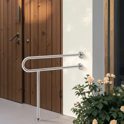 VEVOR Aufstehhilfe Toilette, 780x76x800 mm, Wandstützgriff für Behinderte, Handikap Haltegriff aus Edelstahl 304, mit Anti-Rutsch-Griff, Sicherheitshandlauf mit Stützbein & Tragkraft 136 kg – Bild 7
