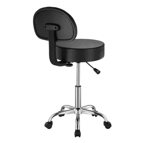 VEVOR Sattelhocker Rollhocker 204 kg belastbarer höhenverstellbarer (84-100 cm) Drehhocker Arbeitshocker mit Rückenlehne, PU-Leder-Drehsattelstuhl für Salon Spa Massage Klinik Schwarz – Bild 9