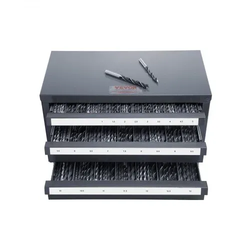 VEVOR Bohrer-Spender-Schrank, Bohrer-Organizer mit drei Schubladen für 1 mm bis 13 mm, Bohrer-Spender-Organizer aus Stahl mit Etiketten, Stapelbarer Bohrer-Spender zur Bohrer-Aufbewahrung – Bild 10