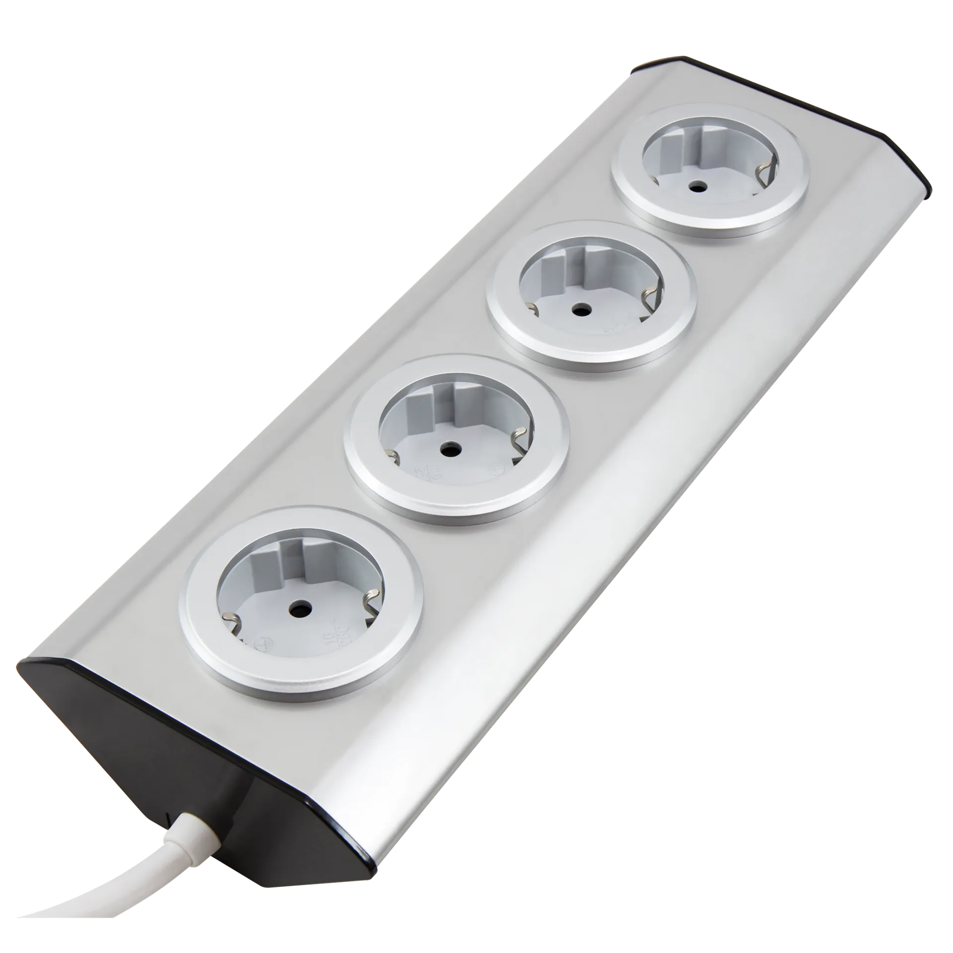 Steckdosenblock McPower ''Premium'' Aufbau, Edelstahl, 4-fach Schutzkontakt – Bild 3