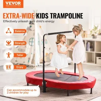 VEVOR Kindertrampolin Indoor / Outdoor-Trampolin faltbares Mini Trampolin mit Griff, Rebounder-Trampolin Gartentrampolin für Kleinkinder, Geburtstagsgeschenk für Kinder ab 3 Jahren für Spaß, rot VEVOR Kindertrampolin Indoor / Outdoor-Trampolin faltbares Mini Trampolin mit Griff, Rebounder-Trampolin Gartentrampolin für Kleinkinder, Geburtstagsgeschenk für Kinder ab 3 Jahren für Spaß, rot