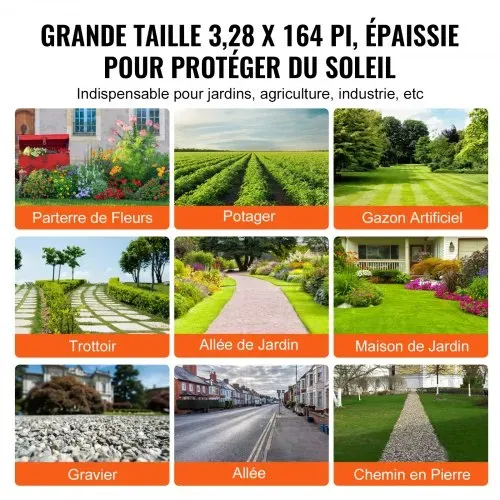 VEVOR Unkrautschutz Gartenvlies 1 x 50 m, Strapazierfähiger Gewebter PP-Unkrautbekämpfungsstoff, Korrosionsbeständiges & Reißfestes Unkrautflies Unkrautschutzvlies für Landschaftsbau, Bodendecker – Bild 5