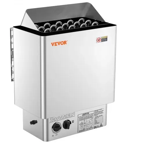 VEVOR Elektrischer Saunaofen, 8 kW, 400 V, 3N tragbare Saunaheizung für drinnen & draußen mit 3-Stunden-Timer, integrierte Steuerung für 8–12 m³, kommerzielle Hotel-Spa-Dusche, Edelstahl 430 – Bild 8