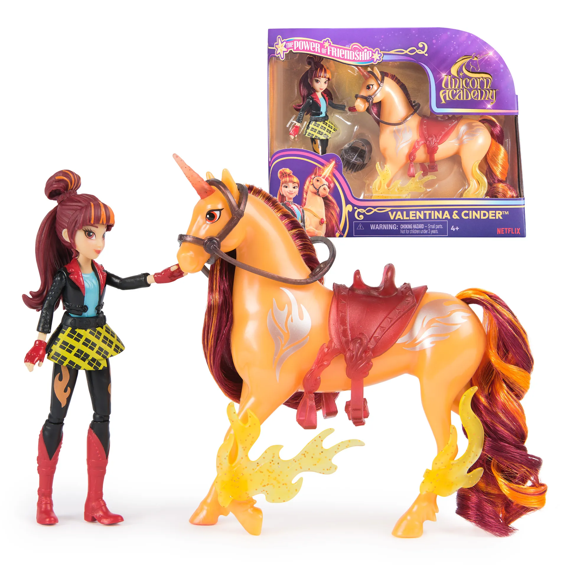 Unicorn Academy – Valentina und Einhorn Cinder Set, ca. 12 cm Originalfiguren zur Netflix Serie mit abnehmbarem Sattel, Mähnen- und Schweifbürste und Zubehör, für Kinder ab 4 Jahren Unicorn Academy – Valentina und Einhorn Cinder Set, ca. 12 cm Originalfiguren zur Netflix Serie mit abnehmbarem Sattel, Mähnen- und Schweifbürste und Zubehör, für Kinder ab 4 Jahren