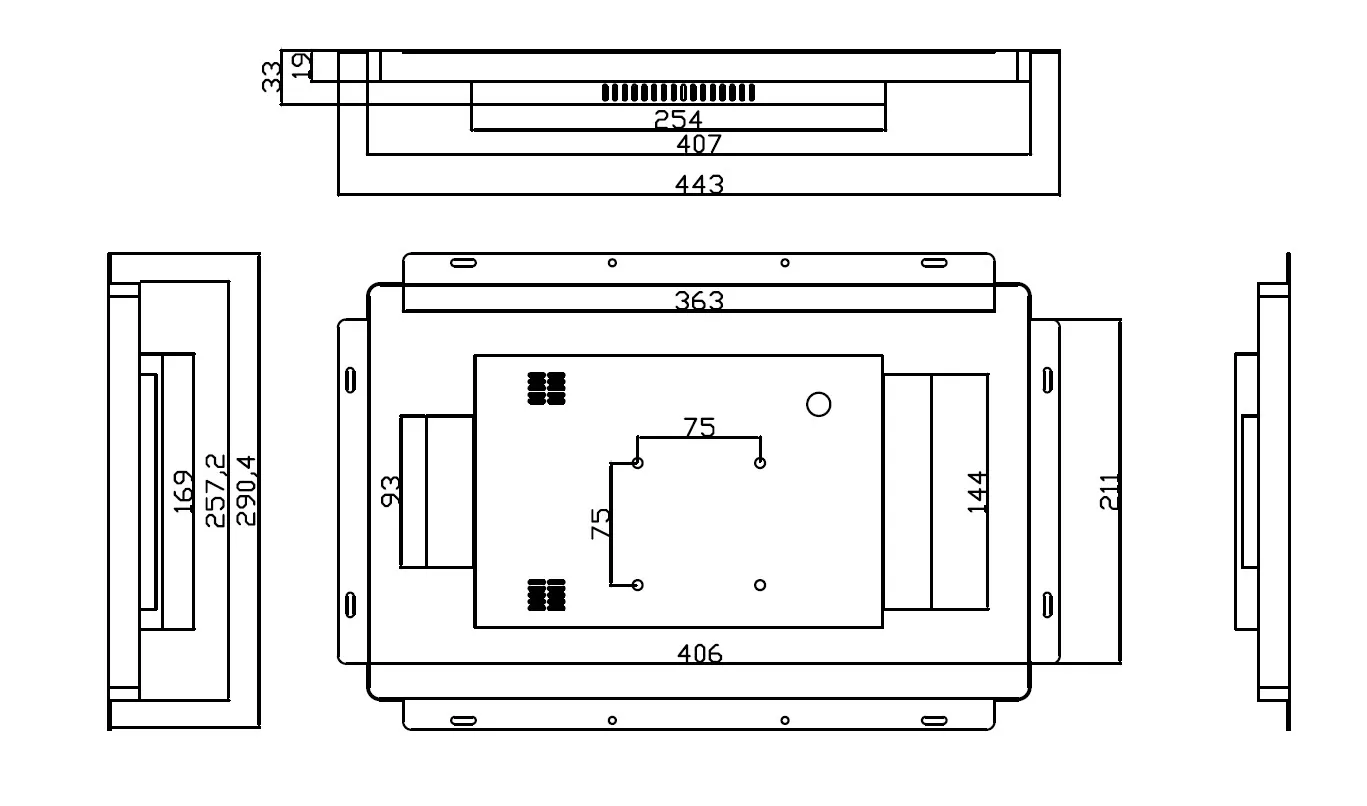 ALLNET Touch Display Tablet 15 Zoll zbh. Wandmontage Einbaurahmen für Unterputz/Hohlraum aufliegend – Bild 3