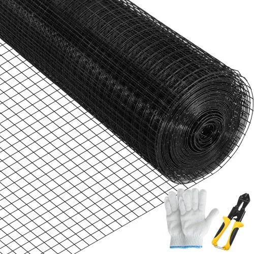 VEVOR Maschendraht 61 x 3048 cm verzinkter, mit Vinyl beschichteter 16-Gauge-Maschendrahtzaun aus Stahl mit einer Schneidezange und einem Paar Stoffhandschuhen, für Gartenzäune und Haustiergehege VEVOR Maschendraht 61 x 3048 cm verzinkter, mit Vinyl beschichteter 16-Gauge-Maschendrahtzaun aus Stahl mit einer Schneidezange und einem Paar Stoffhandschuhen, für Gartenzäune und Haustiergehege