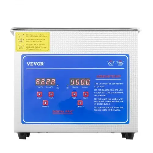 VEVOR Professioneller Ultraschallreiniger, 2,85 L Ultraschall-Schmuckreiniger mit digitalem Timer und Heizung, Edelstahl-Industrie-Schallreiniger 40 kHz für Brillen, Uhren, Ringe, Kleinteile – Bild 10