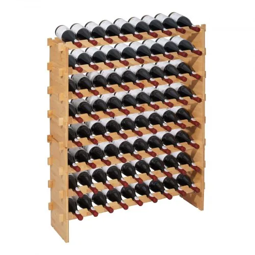 VEVOR stapelbares modulares Weinregal für 72 Flaschen, 8-stöckig, Flaschenregal mit 80 kg Gesamtbelastbarkeit, wackelfrei, Weinflaschenständer für Küche Weinkeller Bar, Weinflaschenhalter Natur VEVOR stapelbares modulares Weinregal für 72 Flaschen, 8-stöckig, Flaschenregal mit 80 kg Gesamtbelastbarkeit, wackelfrei, Weinflaschenständer für Küche Weinkeller Bar, Weinflaschenhalter Natur