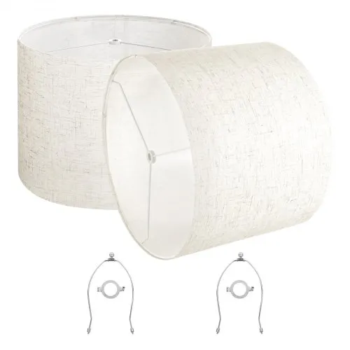 VEVOR Lampenschirm Trommel 40 x 40 x 30 cm (oben x unter x hoch), 2 Stk. Ersatzschirme aus Leinen + PVC, Lampenschirm mit Harfe für Tischlampen Stehlampen Pendelleuchten (helles Leinen) VEVOR Lampenschirm Trommel 40 x 40 x 30 cm (oben x unter x hoch), 2 Stk. Ersatzschirme aus Leinen + PVC, Lampenschirm mit Harfe für Tischlampen Stehlampen Pendelleuchten (helles Leinen)