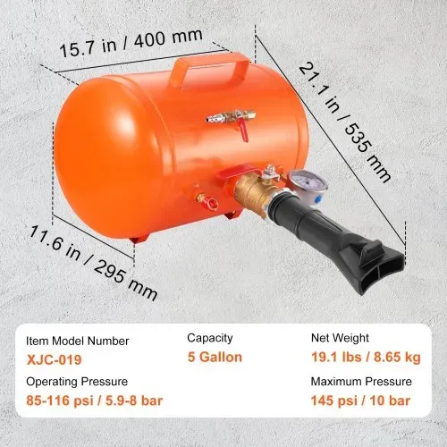 VEVOR Air Tire Bead Seater 19 L Blaster Tool Seat Inflator für LKW 10 bar – Bild 6