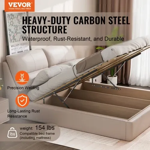 VEVOR Bettlift, 59 x 71 Zoll, kompatible Bettgröße, 154 lbs Tragkraft, DIY-Schrankbett-Mechanik-Hardware-Kit vertikal Deluxe, pneumatischer Hebel, Hochleistungs-Bettstütze, Klappschrankbett für Gästezimmer VEVOR Bettlift, 59 x 71 Zoll, kompatible Bettgröße, 154 lbs Tragkraft, DIY-Schrankbett-Mechanik-Hardware-Kit vertikal Deluxe, pneumatischer Hebel, Hochleistungs-Bettstütze, Klappschrankbett für Gästezimmer