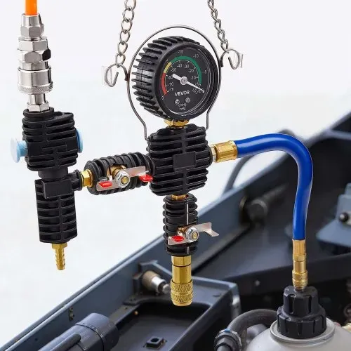 VEVOR Kühlmitteldruckprüfer Set 47-tlg. Kühlwasser Befüllgerät mit 3 Metalladaptern, universelle Passform, Druckprüfwerkzeug für Kfz-Kühlsysteme, mit Druckpumpe und Kunststofffüller – Bild 7