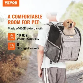 VEVOR Hundetrolley Faltbarer Hunderucksack Max.8,1kg Tragfähigkeit Transporttasche aus 600D Oxford-Stoff Hundewagen mit 5 Aufbewahrungstaschen Haustier Trolley Ideal für Autoreisen oder Ausflüge VEVOR Hundetrolley Faltbarer Hunderucksack Max.8,1kg Tragfähigkeit Transporttasche aus 600D Oxford-Stoff Hundewagen mit 5 Aufbewahrungstaschen Haustier Trolley Ideal für Autoreisen oder Ausflüge