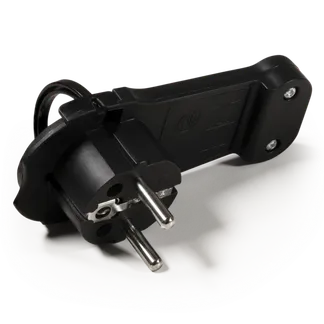 Schutzkontakt-Winkelstecker McPower extra flach, Handgriff, Zugentlastung Schutzkontakt-Winkelstecker McPower extra flach, Handgriff, Zugentlastung