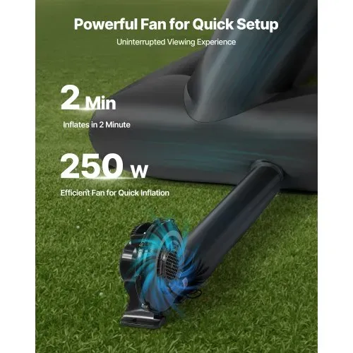 VEVOR aufblasbare Filmleinwand Projektion Beamer Leinwand aus 600D, Projektionsleinwand mit tragbarer Aufbewahrungstasche, 16:9, Filmprojektion für Heimkino Mottoparty Poolspaß (476 x 200 x 378 cm) – Bild 2