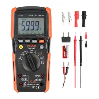 VEVOR Digitalmultimeter, 6000-Count TRMS DC/AC-Voltmeter-Stromtester, automatischer Bereichswahl für Strom, Spannung, Widerstand, Kapazität, Temperatur, Dioden, Durchgang, niedrige Impedanzmessung VEVOR Digitalmultimeter, 6000-Count TRMS DC/AC-Voltmeter-Stromtester, automatischer Bereichswahl für Strom, Spannung, Widerstand, Kapazität, Temperatur, Dioden, Durchgang, niedrige Impedanzmessung