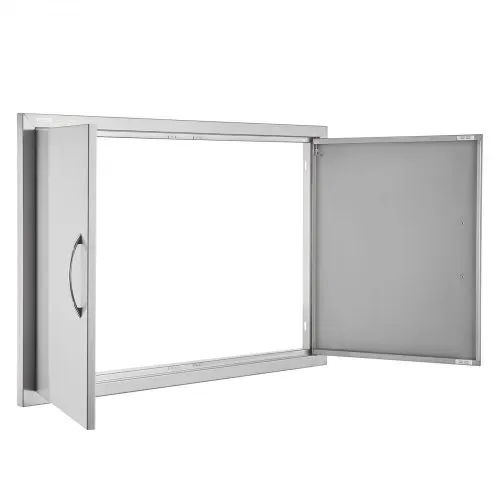 VEVOR Grill-Zugangstür, 915 x 610 x 46 mm, Doppelte Außenküchentür, Flächenbündig Montierte Edelstahltür, Vertikale Wandtür mit Griffen, für Grillinsel, Grillstation, Außenschrank usw. – Bild 10
