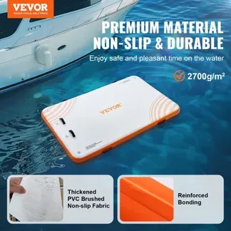 VEVOR Aufblasbares Schwimmdock, 2,43 x 1,52 m, aufblasbare Dockplattform, rutschfeste Wasser-Schwimmdockmatte mit tragbarer Tragetasche und abnehmbarer Leiter, schwimmende Plattform-Inselfloß für Pool VEVOR Aufblasbares Schwimmdock, 2,43 x 1,52 m, aufblasbare Dockplattform, rutschfeste Wasser-Schwimmdockmatte mit tragbarer Tragetasche und abnehmbarer Leiter, schwimmende Plattform-Inselfloß für Pool