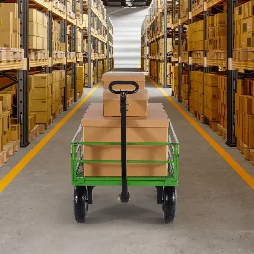 VEVOR Bollerwagen 110x75x67 cm, Transportwagen, Gartenwagen, Gerätewagen, 2-in-1-Handwagen, mit All-Terrain-Reifen, abnehmbaren Seitenteilen aus Netzmaterial und um 180° drehbarem Griff – Bild 7