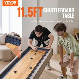 VEVOR Shuffleboard-Tisch, 11,5 Fuß Shuffleboard für Familienspielzimmer, 2-in-1-Shuffleboard- und Bowling-Kombispielset, mit kratzfestem Spielfeld, Beinen, 8 Pucks, Bowlingset, Wachs und Tischbürste VEVOR Shuffleboard-Tisch, 11,5 Fuß Shuffleboard für Familienspielzimmer, 2-in-1-Shuffleboard- und Bowling-Kombispielset, mit kratzfestem Spielfeld, Beinen, 8 Pucks, Bowlingset, Wachs und Tischbürste