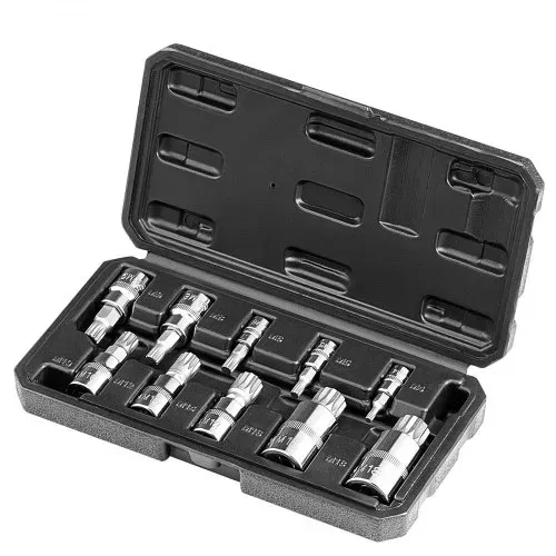 VEVOR XZN Dreikant Spline Bit Steckschlüsselsatz, 10-teilig M4 – M18, hochwertiger Cr-V-Stahl, 1/4 Zoll, 3/8 Zoll und 1/2 Zoll Antriebe, mit verbessertem Aufbewahrungskoffer, für Automobil – Bild 10