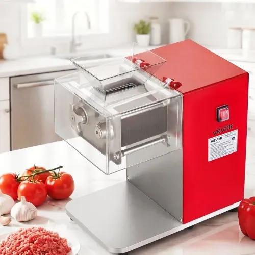 VEVOR Fleischschneidemaschine 850 W, Fleischschneider 3,5 mm Schnittstärke, Ideal zum Zerkleinern von Fleisch ohne Knochen & Weichem Gemüse, Schneidemaschine für Küche, Restaurant & Supermarkt – Bild 7