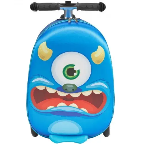 VEVOR Scooter Koffer, 20 L Fassungsvermögen, Reisekoffer mit Flash-PU-Rädern, TPR-Anti-Rutsch-Griff, max. Gewichtskapazität 50 kg, Kinderkoffer Handgepäck, für Kinder ab 5 Jahren, Blau – Bild 8