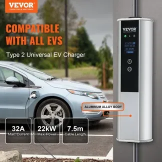 VEVOR Typ2 EV Ladekabel für Elektrofahrzeug 32A Ladegerät mit CEE 32 Stecker Wallbox 7,36kW(einphasig)/22kW(dreiphasig) 7,5m Ladekabel EV Ladestation 4 Stufen der Stromanpassung(16A/20A/24A/32A) VEVOR Typ2 EV Ladekabel für Elektrofahrzeug 32A Ladegerät mit CEE 32 Stecker Wallbox 7,36kW(einphasig)/22kW(dreiphasig) 7,5m Ladekabel EV Ladestation 4 Stufen der Stromanpassung(16A/20A/24A/32A)