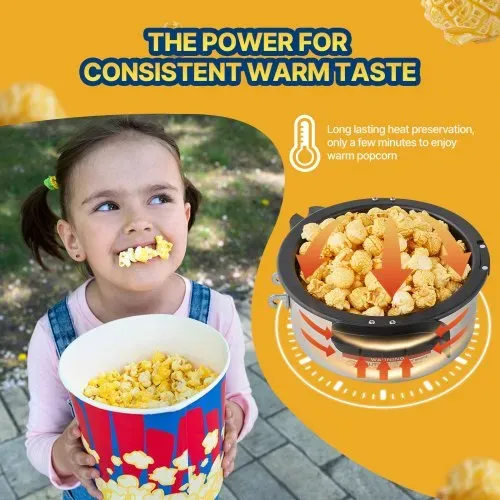 VEVOR Popcornmaschine Popcorn Maker 480 W Popcornautomat Popcorngerät 4 oz Kessel ergibt 1,5 Gal pro Ladung, Tisch-Popcornmaschine inkl. 3 Schaufeln, Popcornmaschine mit Kino-Stil Rot Café – Bild 2